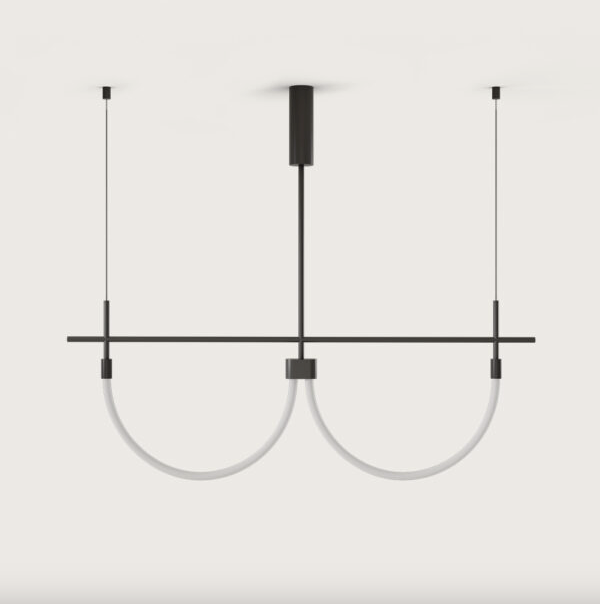 【aromas】 スペイン・インテリア照明「CRAM」ロープ照明 ブラック／ゴールド（W1200×H240mm)