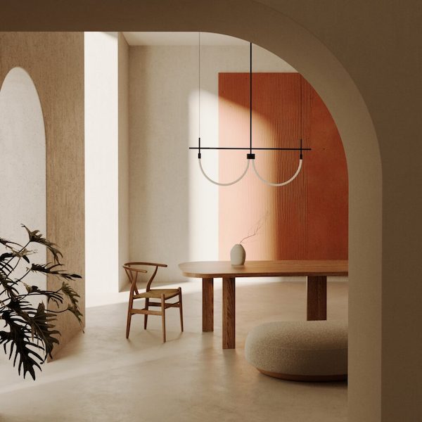 【aromas】 スペイン・インテリア照明「CRAM」ロープ照明 ブラック／ゴールド（W1200×H240mm)