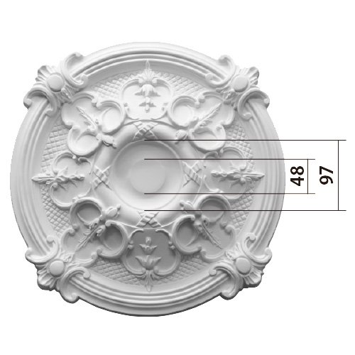 【2枚在庫有！】シャンデリアをよりエレガントに★エレガンスシーリングメダリオン(Φ437×50mm)