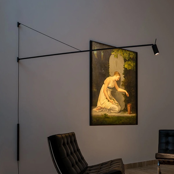 【Nemo Lighting】イタリア・デザイン照明「Swan」ウォールライト ブラック(W1840×H1650mm)