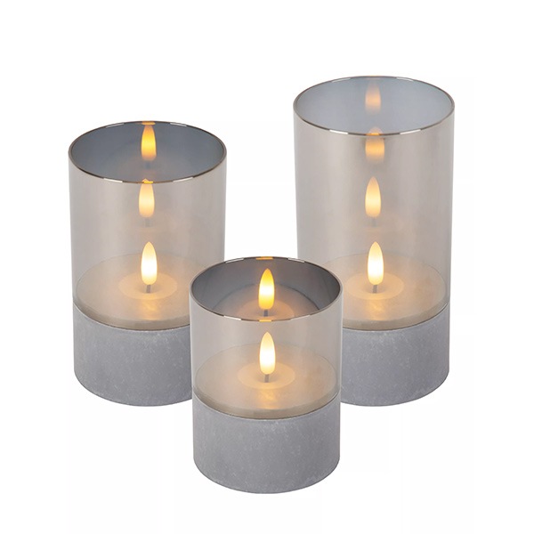 【LUCIDE】ベルギー デザイン照明 テーブルライト「VELAS」Smoke Grey 3サイズセット（H100／125／150mm）