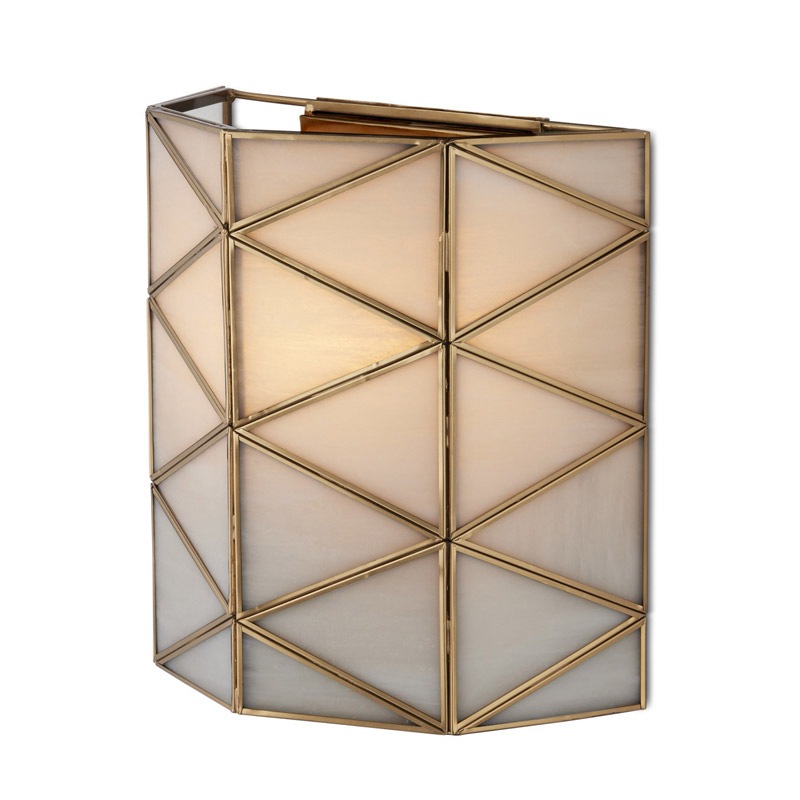 【CURREY】アメリカ・ウォールライト 1灯「Polyhedron」アンティークゴールド（W304×D152×H304mm）