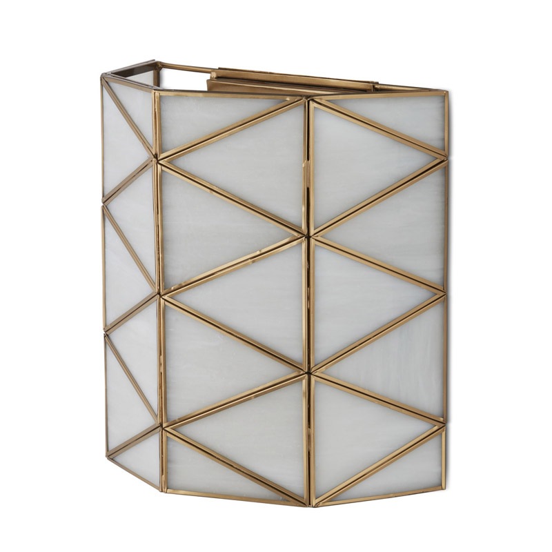 【CURREY】アメリカ・ウォールライト 1灯「Polyhedron」アンティークゴールド（W304×D152×H304mm）