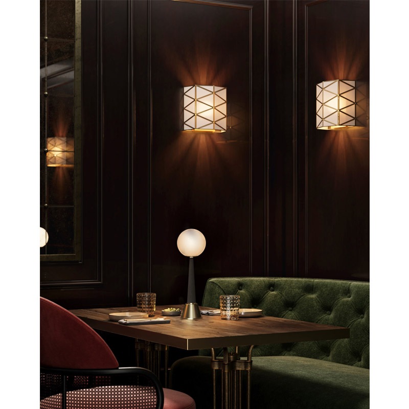 【CURREY】アメリカ・ウォールライト 1灯「Polyhedron」アンティークゴールド（W304×D152×H304mm）