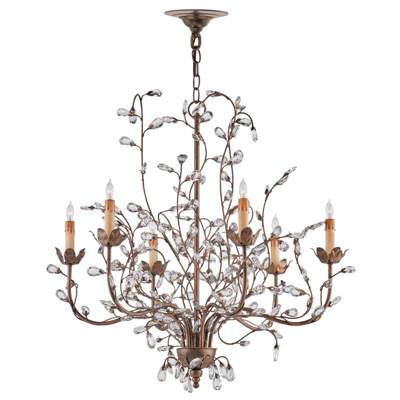 【CURREY】アメリカ・クリスタルシャンデリア 6灯「Crystal Bud」ゴールド(φ711×H685mm)