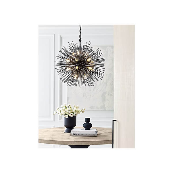【Visual Comfort】アメリカ・デザイン・スプートニク照明 ペンダントライト「Strada Medium Round Chandelier」20灯　ブラック（W711×H711mm）