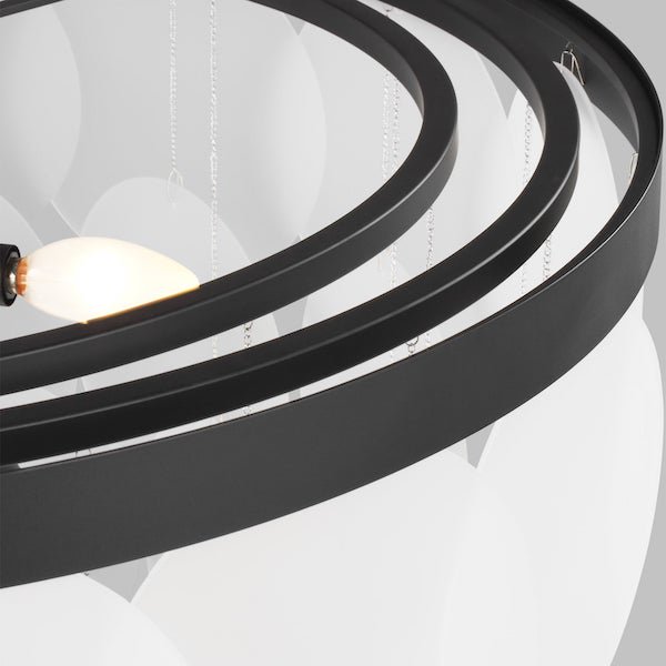 【GENERATION LIGHTING】アメリカ・Sea Gull Collectionペンダントライト「Mellita」8灯 ブラック (Φ762×H499mm)