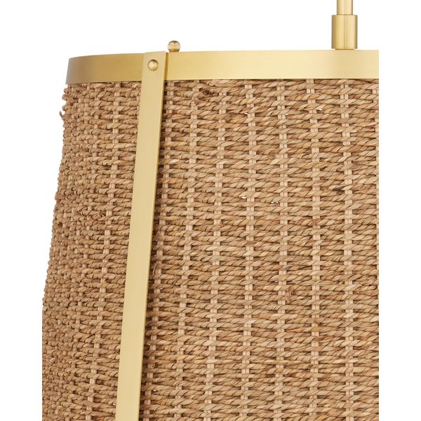 【CURREY】アメリカ・ペンダントライト「Deauville」1灯 ナチュラル×ブラス (W559×H699-1842mm)