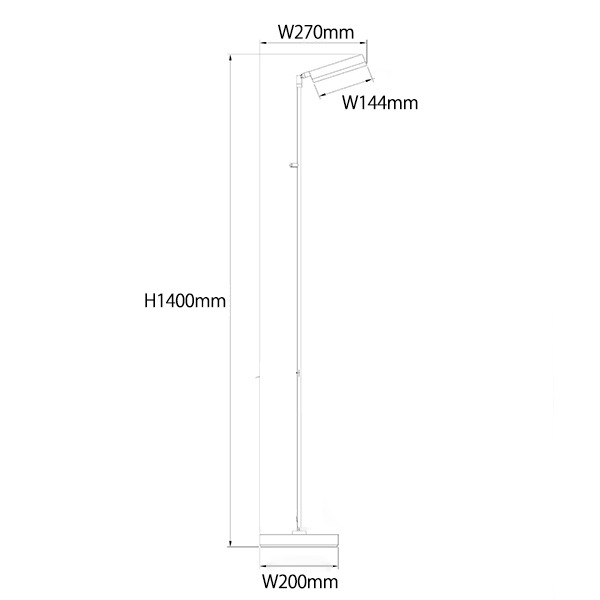 【LUCIDE】ベルギー デザイン照明 フロアリーディングライト「AARON」Chrome（W270×H1400mm）