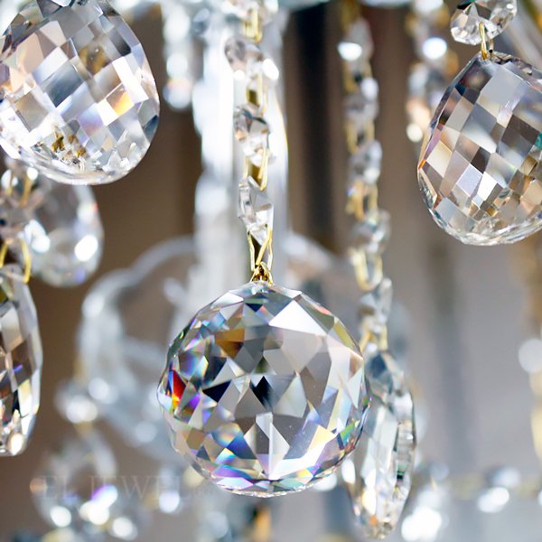 【LA LUCE】チャイニーズクリスタルシャンデリア 9灯 ゴールド (Φ620×H450mm)