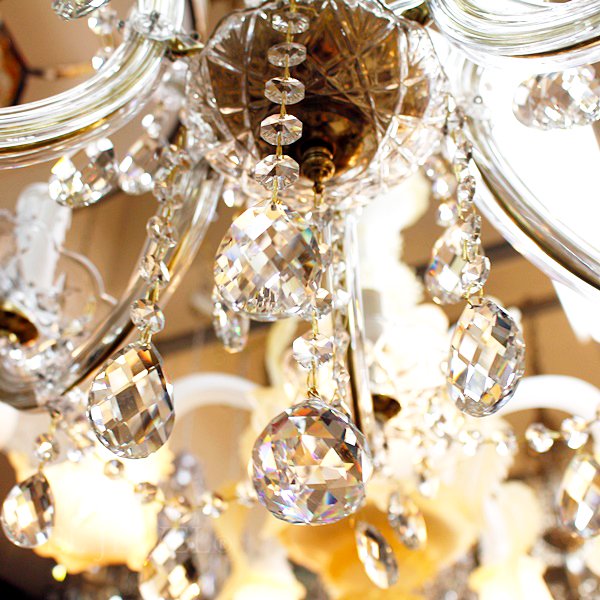 【LA LUCE】チャイニーズクリスタルシャンデリア 9灯 ゴールド (Φ620×H450mm)