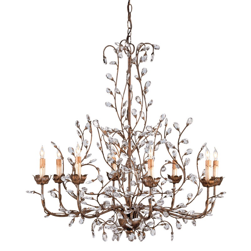 【CURREY】アメリカ・クリスタルシャンデリア 8灯「Crystal Bud」ゴールド(φ838×H838mm)