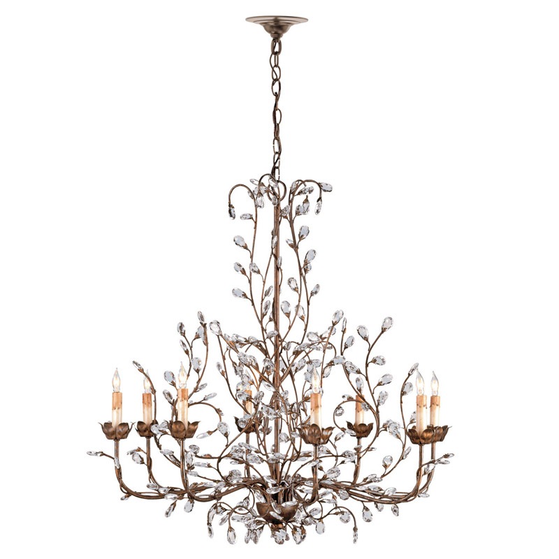 【CURREY】アメリカ・クリスタルシャンデリア 8灯「Crystal Bud」ゴールド(φ838×H838mm)