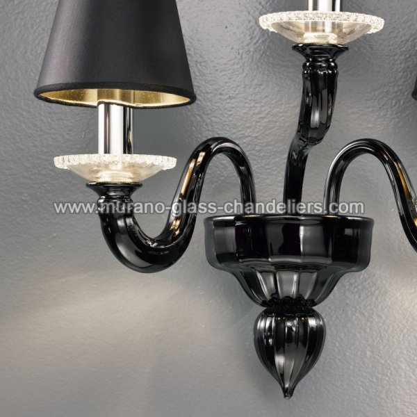 【MURANO GLASS CHANDELIERS】イタリア・ヴェネチアンガラスウォールライト3灯「BANQUO」(W380×D280×H440mm)