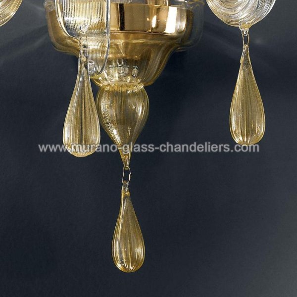 【MURANO GLASS CHANDELIERS】イタリア・ヴェネチアンガラスウォールライト2灯「OLIVIA」（W350×D260×H500mm）