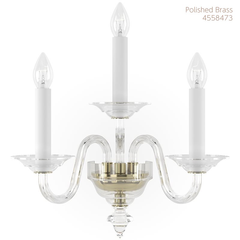 【Preciosa】「Eugene M」クリスタルウォールライト 3灯 ゴールド（W390×D220×H400mm）