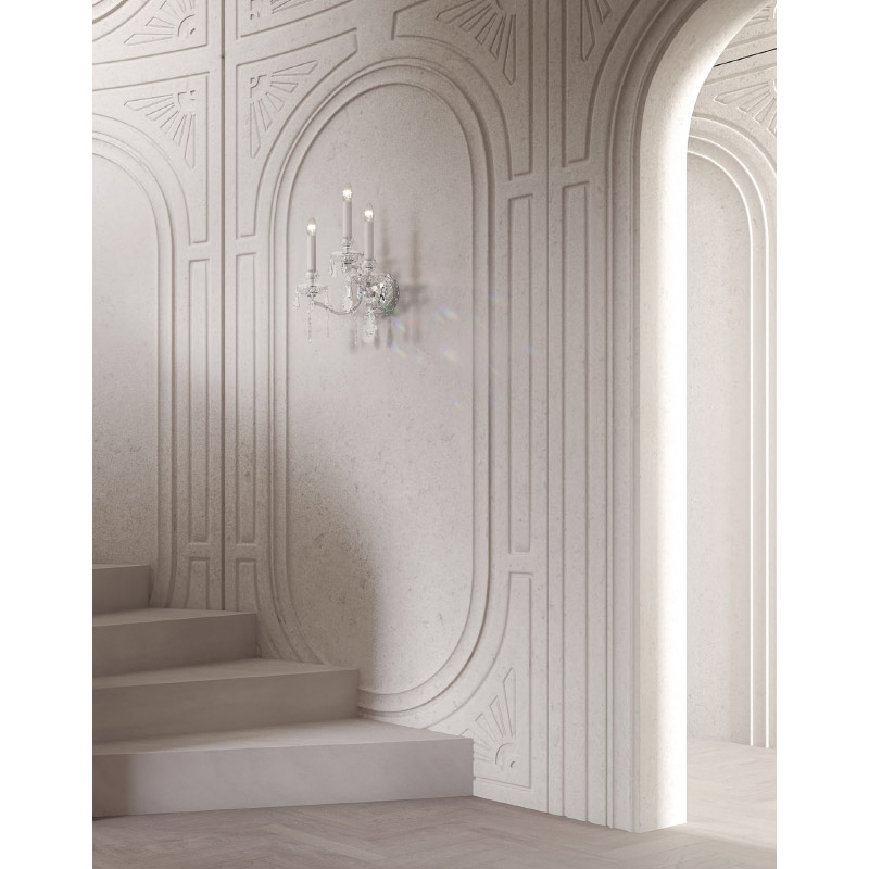 【Preciosa】「Maria Theresa M」クリスタルウォールライト 3灯 24kゴールド（W380×D270×H480mm）