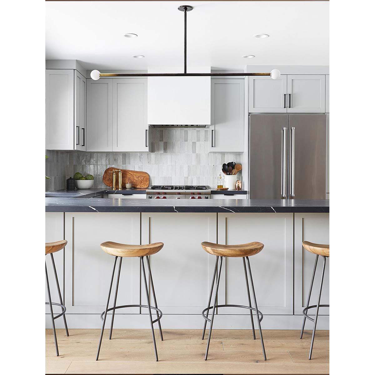 【ALLIED MAKER】 アメリカ・インテリア照明「Brass T2」ペンダントライト 2灯 カスタムカラー (W991×D127×H420mm)