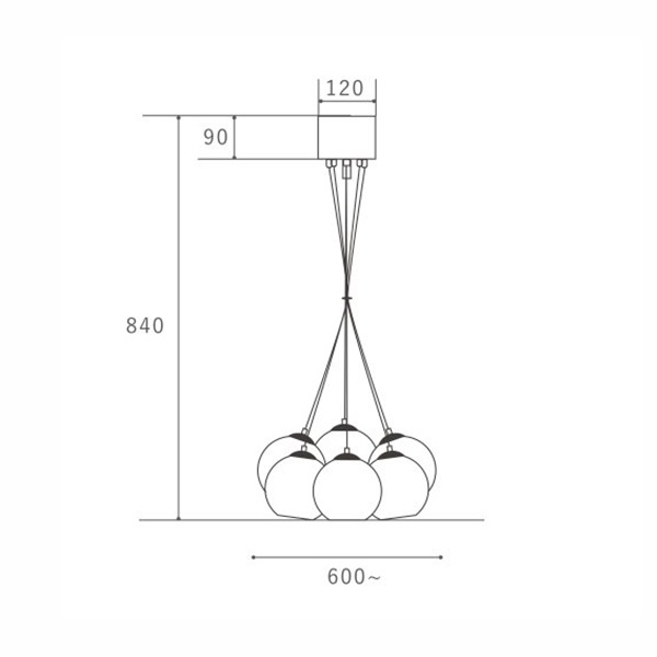 【HERMOSA】サンマルコ 6 ペンダントランプ「SAN MARCO 6」（W600×H840mm）