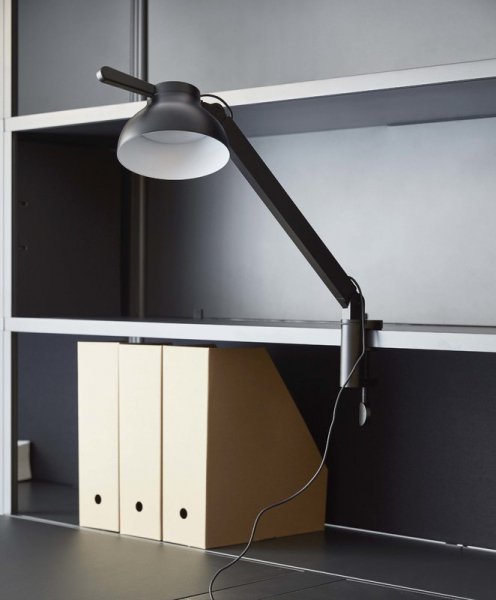 【HAY】「PC table lamp with clamp, single arm, black」テーブルランプ ブラック(W140×D90×H627mm)