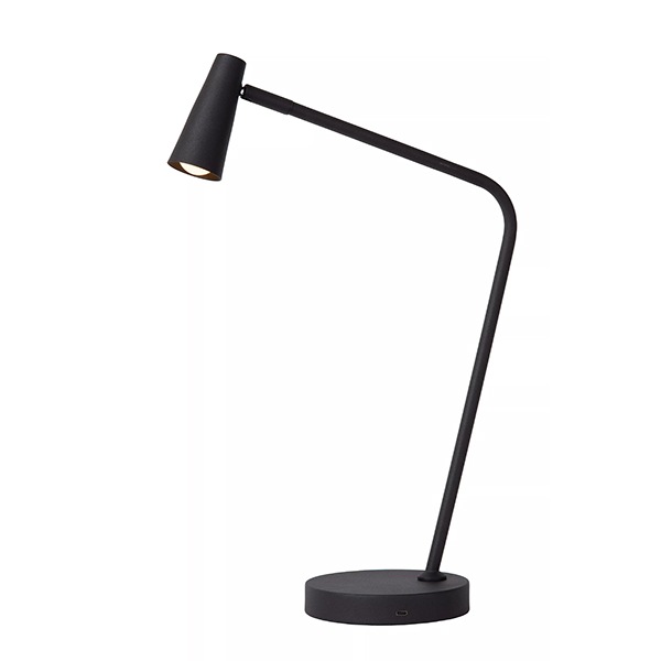 【LUCIDE】ベルギー デザイン照明 充電式テーブルライト「STIRLING」Black（W305×H475mm）