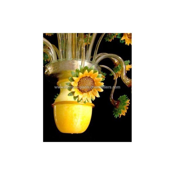 【MURANO GLASS CHANDELIERS】イタリア・ヴェネチアンガラスシャンデリア9灯「GIRASOLI」（W800×H1000mm）