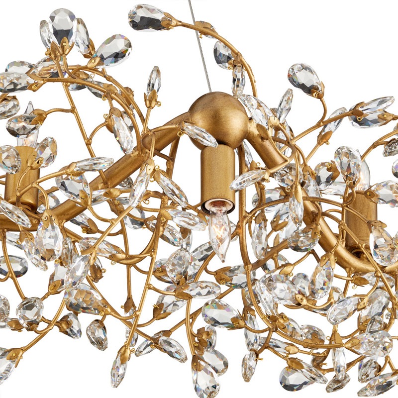 【CURREY】アメリカ・クリスタルリングシャンデリア 24灯「Crystal Bud」ゴールド(φ1460×H317mm)