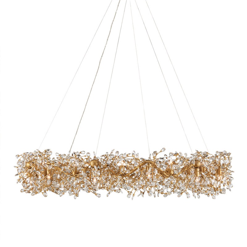 【CURREY】アメリカ・クリスタルリングシャンデリア 24灯「Crystal Bud」ゴールド(φ1460×H317mm)