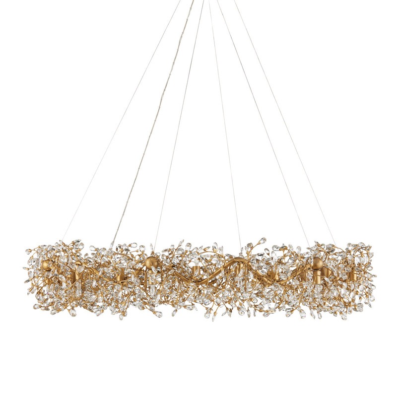 【CURREY】アメリカ・クリスタルリングシャンデリア 24灯「Crystal Bud」ゴールド(φ1460×H317mm)
