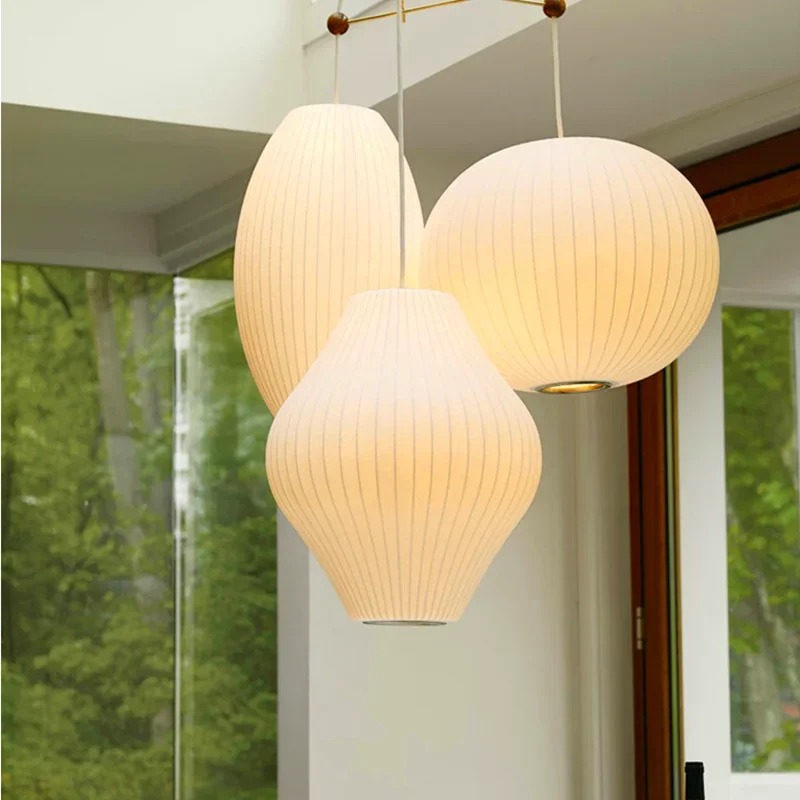 デザイン照明 ペンダントライト「Minimalist Silk Pendant Lamp F」（W400×H420mm）