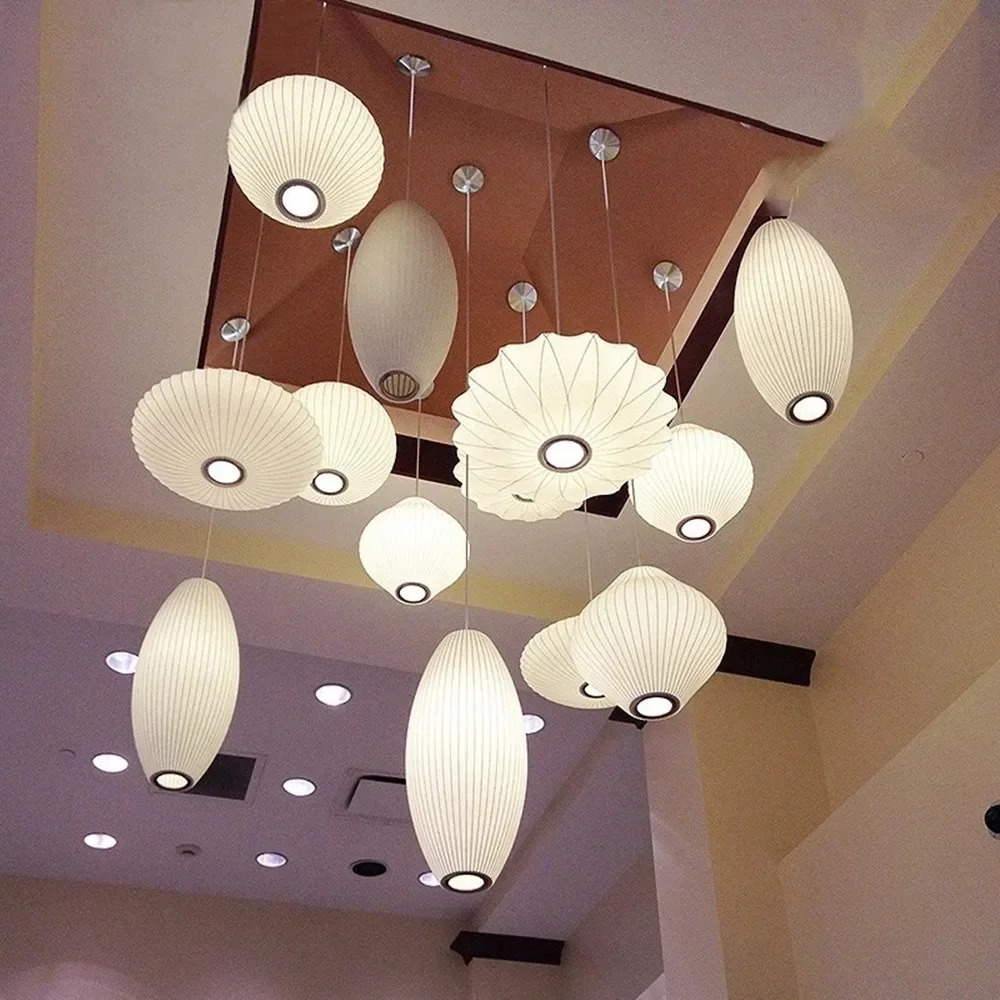 デザイン照明 ペンダントライト「Minimalist Silk Pendant Lamp F」（W400×H420mm）