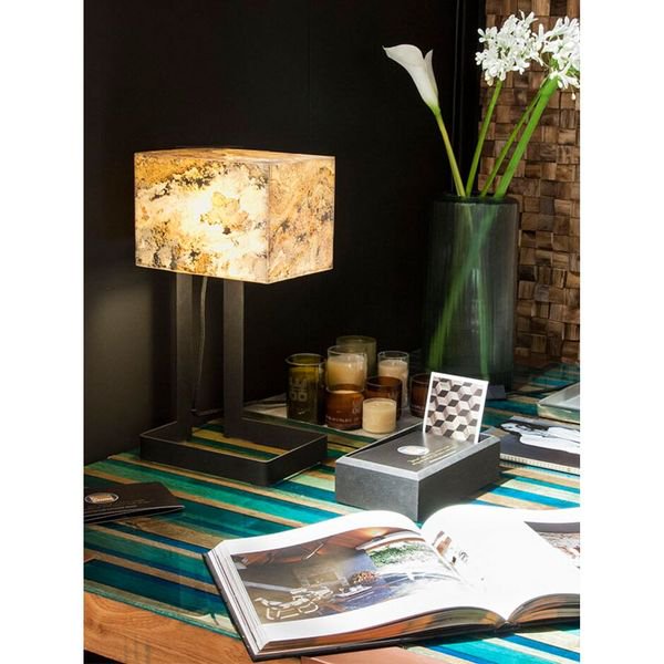 【MARETTI】オランダ・テーブルランプ「STONE」1灯 BLACK(W184×H514mm)