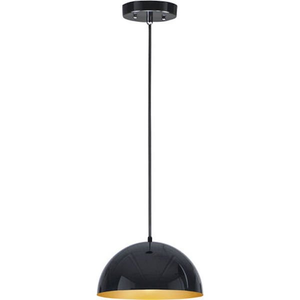 【ET2】アメリカ・シェードペンダントライト「HEMISPHERE」ブラック-ゴールド（W356×D356×H204mm）