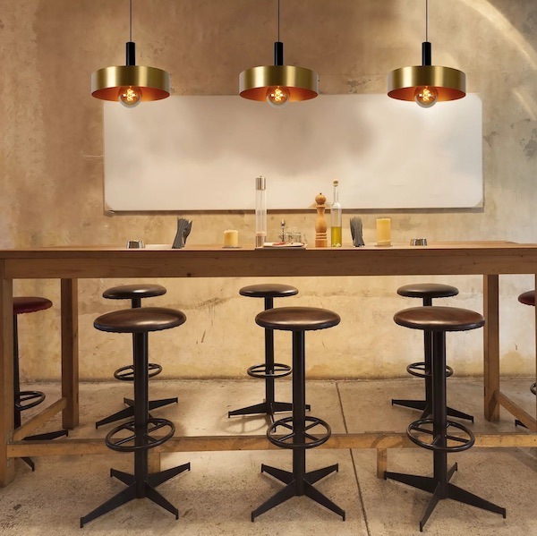 【LUCIDE】ベルギー デザイン照明 ペンダントライト「GIADA」Gold 1灯（W400×D400×H100mm）