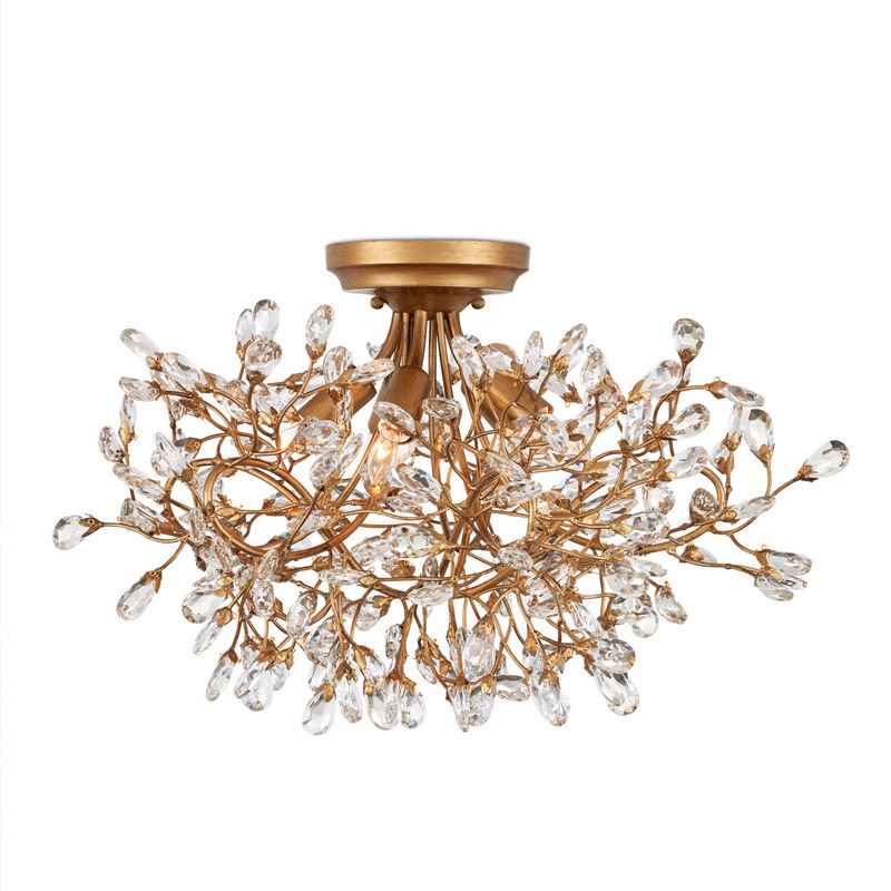 クリスタルシャンデリア ゴールド 5灯 シャンデリア LED対応 おしゃれ