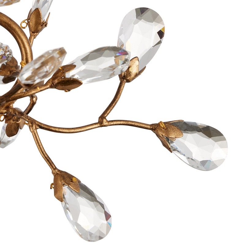 【CURREY】アメリカ・クリスタルシーリングシャンデリア 5灯「Crystal Bud」ゴールド（φ609×H342mm）