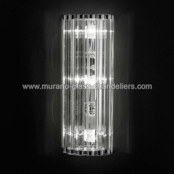 【MURANO GLASS CHANDELIERS】イタリア・ヴェネチアンガラスウォールライト4灯「OVALINO」（W200×H700mm）