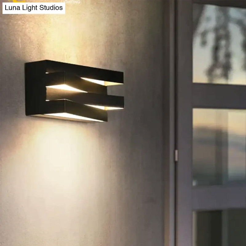 【LUNA】アメリカ・アウトドア デザイン照明 LEDウォールライト ブラック（W100×D90×H100mm）