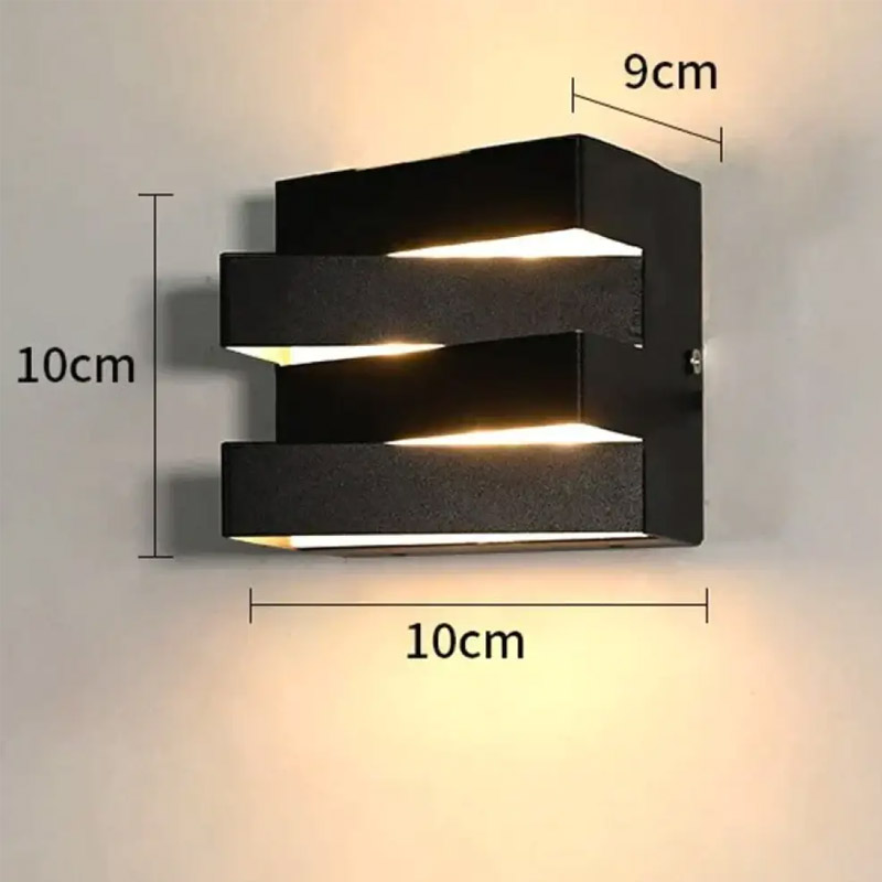 【LUNA】アメリカ・アウトドア デザイン照明 LEDウォールライト ブラック（W100×D90×H100mm）