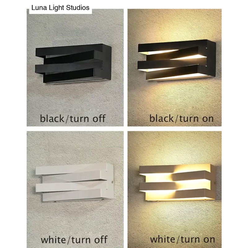 【LUNA】アメリカ・アウトドア デザイン照明 LEDウォールライト ブラック（W100×D90×H100mm）