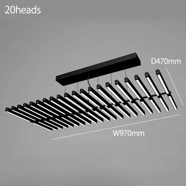 デザイン照明　モダンLEDペンダントライト　ブラック／ホワイト（W480～1900mm）