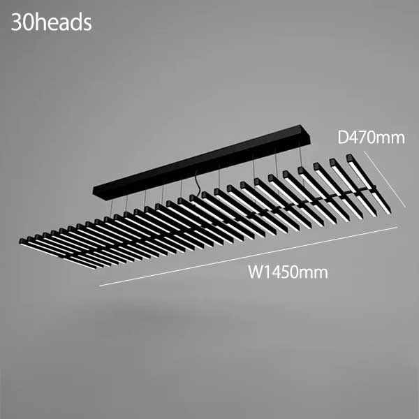 デザイン照明　モダンLEDペンダントライト　ブラック／ホワイト（W480～1900mm）