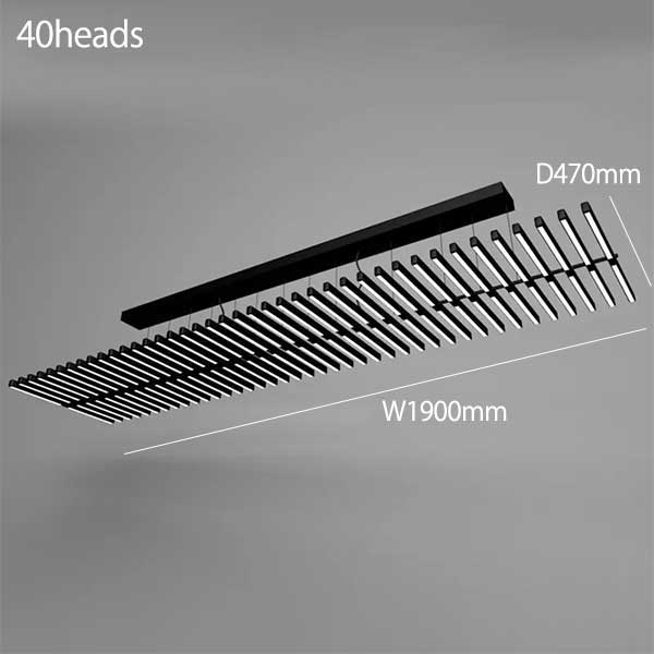 デザイン照明　モダンLEDペンダントライト　ブラック／ホワイト（W480～1900mm）