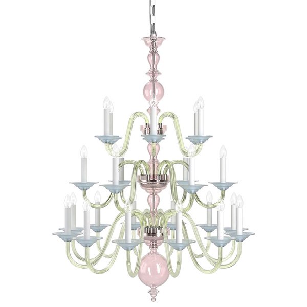 【Preciosa】「Eugene L-CONTEMPORARY COLOUR」シャンデリア24灯(W990×H1310mm)