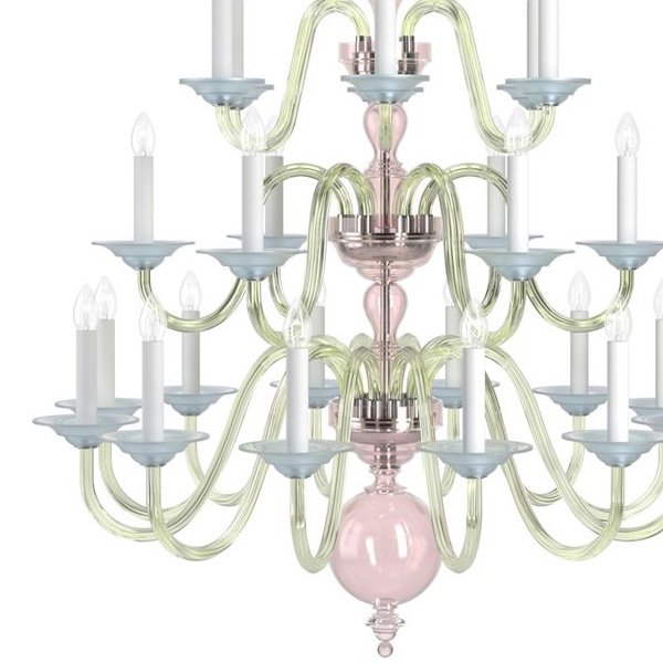 【Preciosa】「Eugene L-CONTEMPORARY COLOUR」シャンデリア24灯(W990×H1310mm)