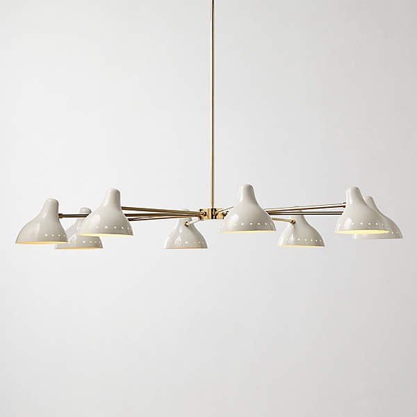 アメリカ・デザイン照明シェードペンダントライト「PRESLEY」8灯ホワイト（W1450×H970mm）