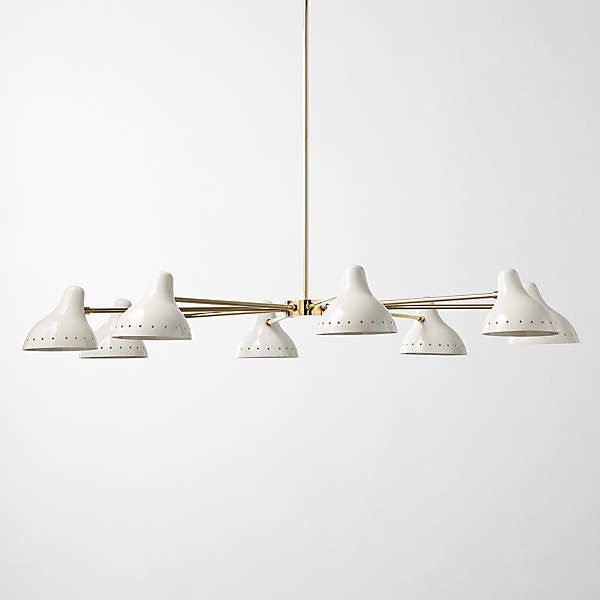 アメリカ・デザイン照明シェードペンダントライト「PRESLEY」8灯ホワイト（W1450×H970mm）