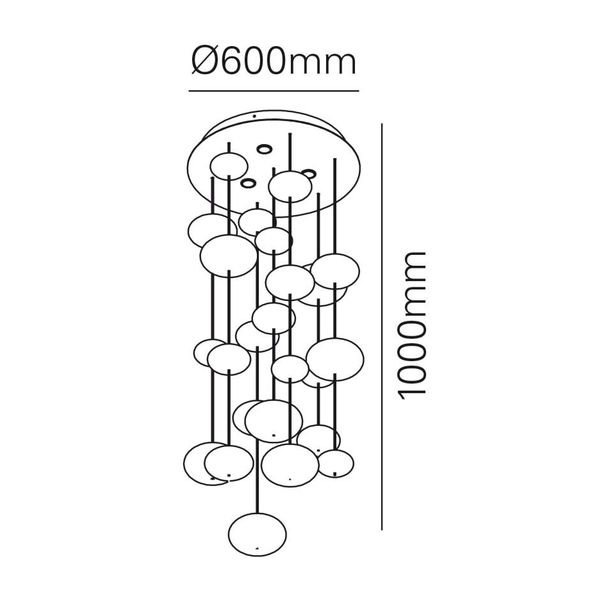 【MARETTI】オランダ・ペンダントライト「DREAM」3灯(φ600×H1000mm)
