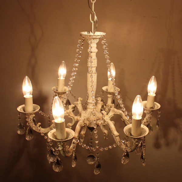 6灯 シャンデリア ホワイト 6灯 シャンデリア ホワイト アンティーク調