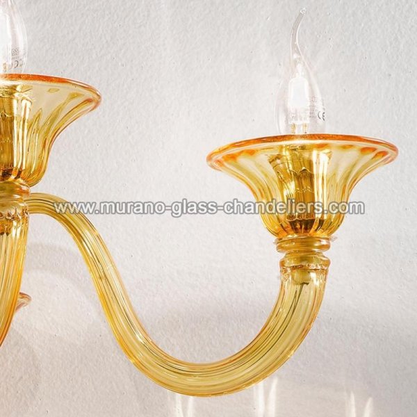 【MURANO GLASS CHANDELIERS】イタリア・ヴェネチアンガラスウォールライト3灯「PAOLA」（W500×D390×H250mm）